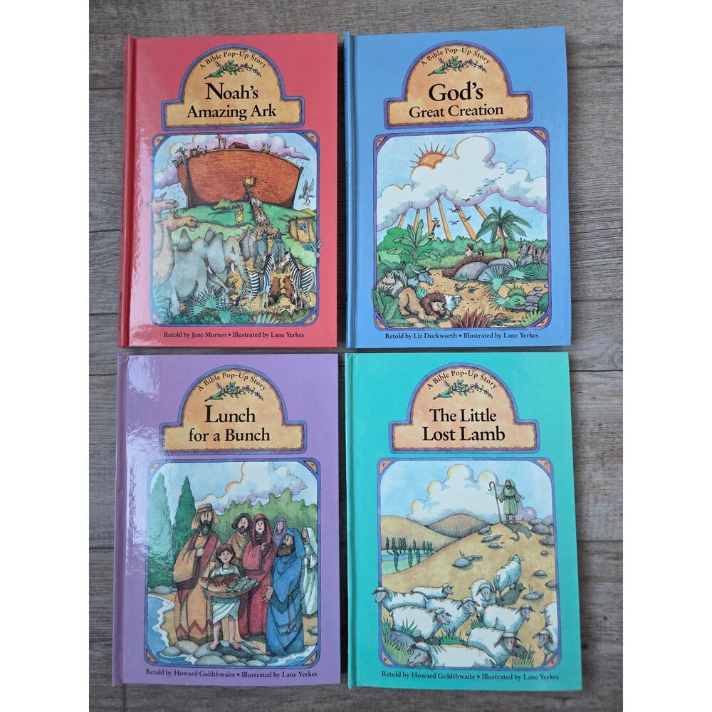 LOT 4 Vintage Bible Pop-Up Story Books 1990s DreamHouse -‎ EXCELLENT Condition